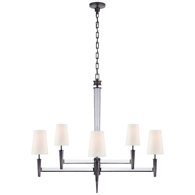 Eight Light Chandelier from the Lyra Collection in Bronze And Crystal Finish by Visual Comfort Signature
