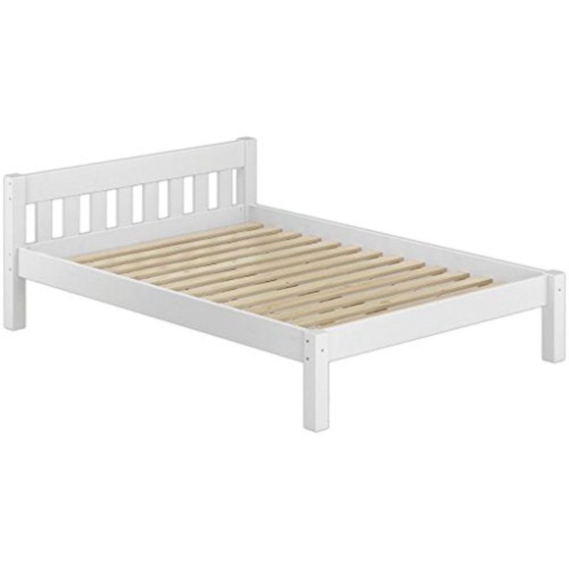 Erst-Holz Letto Matrimoniale Classico Bianco 160×200 in Pino massello con doghe rigide 60.38-16W