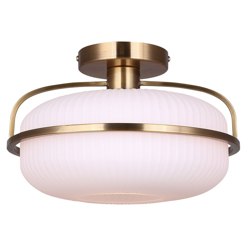 Eve 1-Light Semi Flush Brushed Gold