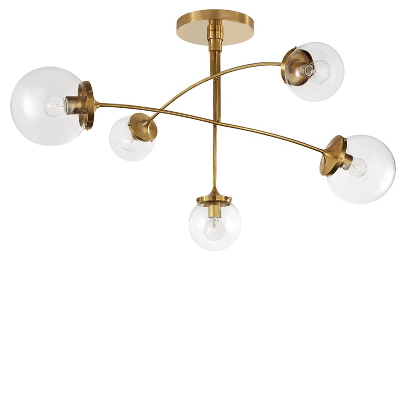 Five Light Chandelier from the Prescott Collection in Soft Brass Finish by Visual Comfort Signature