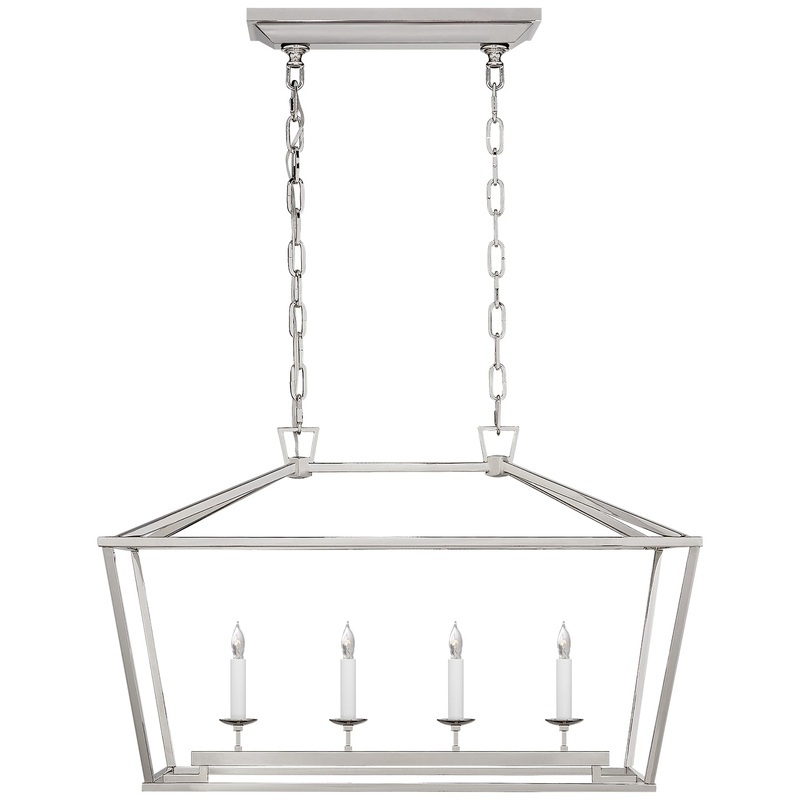 Four Light Lantern from the Darlana Collection in Polished Nickel Finish by Visual Comfort Signature