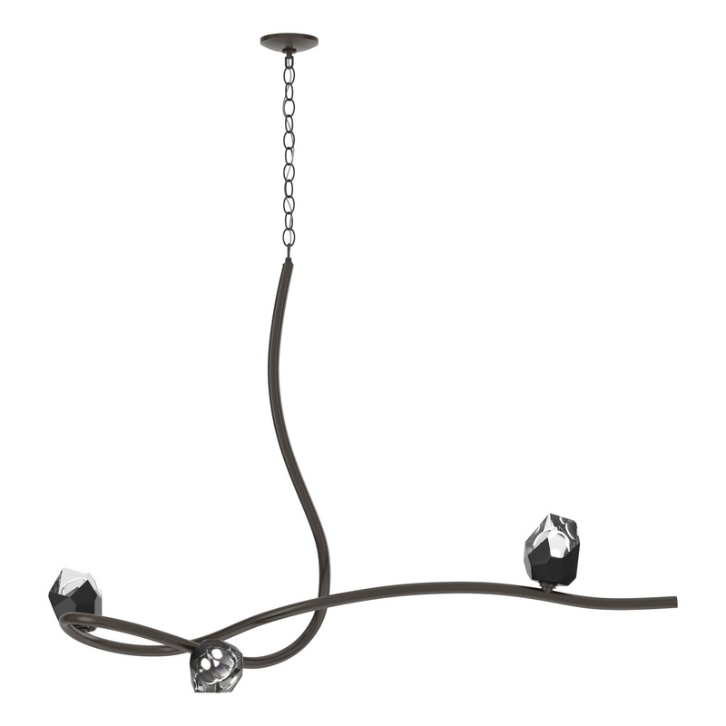 Glacier 3-Light Pendant Oil Rubbed Bronze Black Crystal (BP)