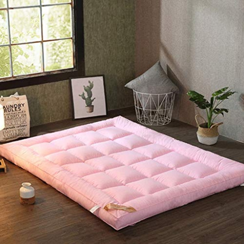 Huan Materasso Pieghevole futon Giapponese Materasso Pieghevole Tatami, attenuato Imbottito antidecubito Materasso futon Parete Sleeping Mat – (Bianco, Grigio, Rosa, Giallo)
