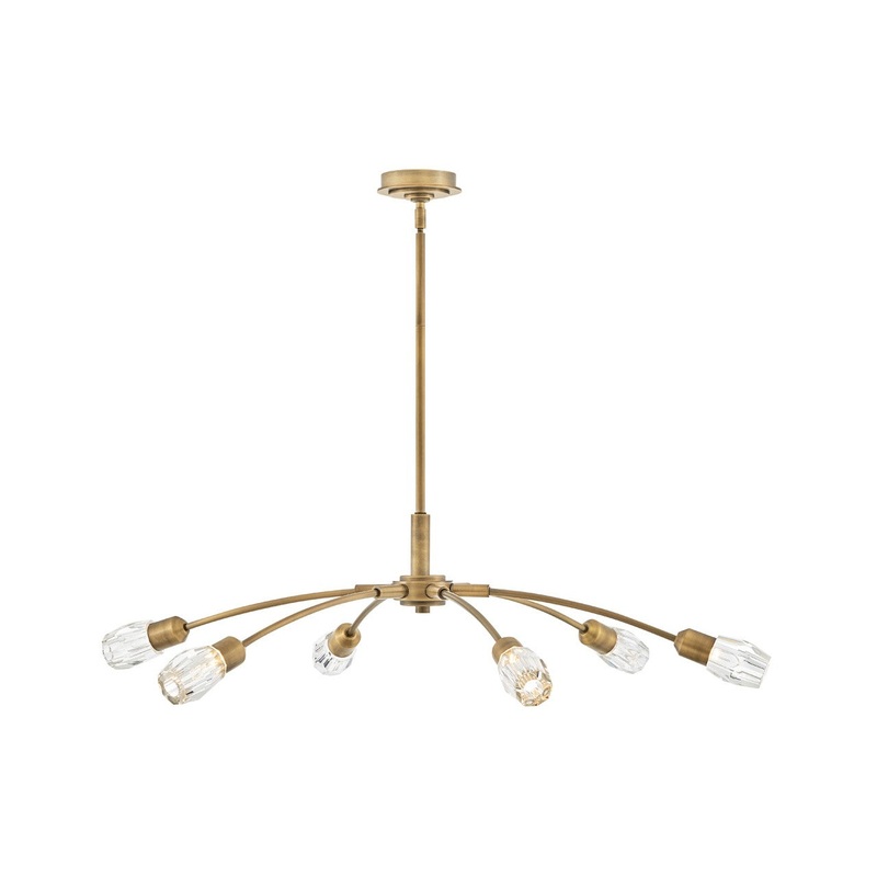 LED Chandelier from the Atera Collection in Heritage Brass Finish by Fredrick Ramond