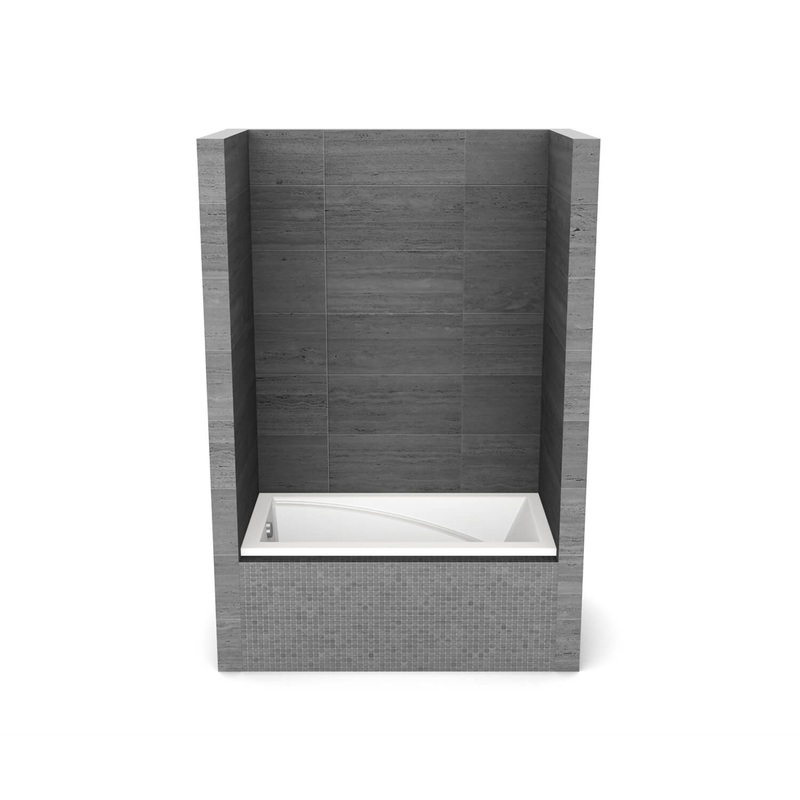 MAAX 410021-000-001-173 ModulR 6032 IF (With Armrests) Acrylic Alcove Right-Hand Drain Bathtub in White