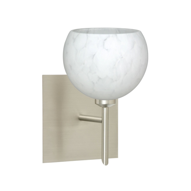 One Light Wall Sconce from the Palla Collection in Satin Nickel Finish by Besa