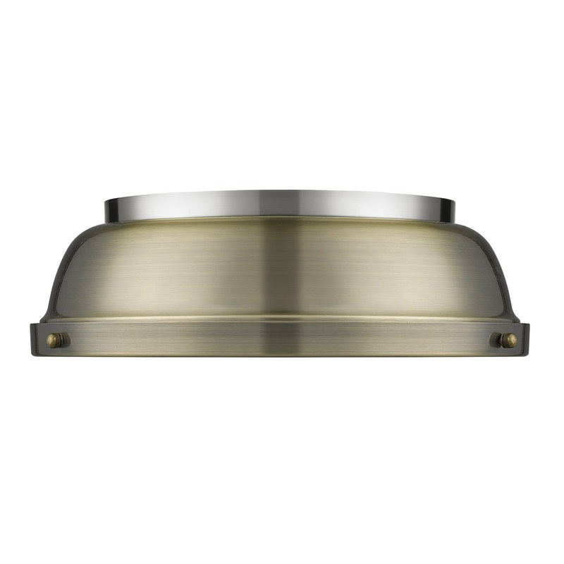 Two Light Flush Mount from the Duncan Collection in Pewter Finish by Golden