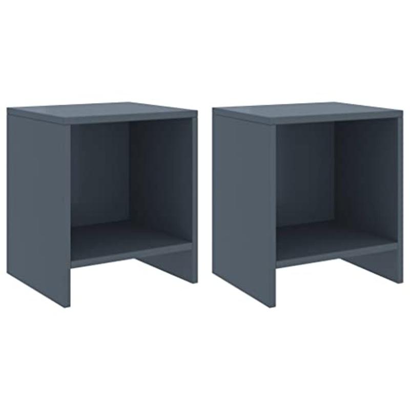 vidaXL Comodini 2 pz Grigio Chiaro 35x30x40 cm in Pino Massello