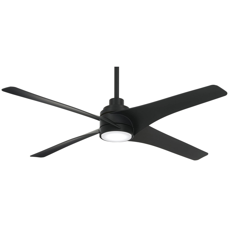 4-blade Swept 56″ Ceiling Fan by Minka Aire (Dry Rated) Coal/Coal