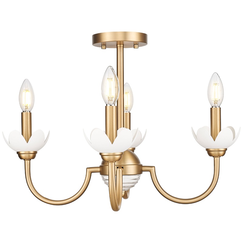 Allistair 4-Light Semi Flush Mount Modern Gold