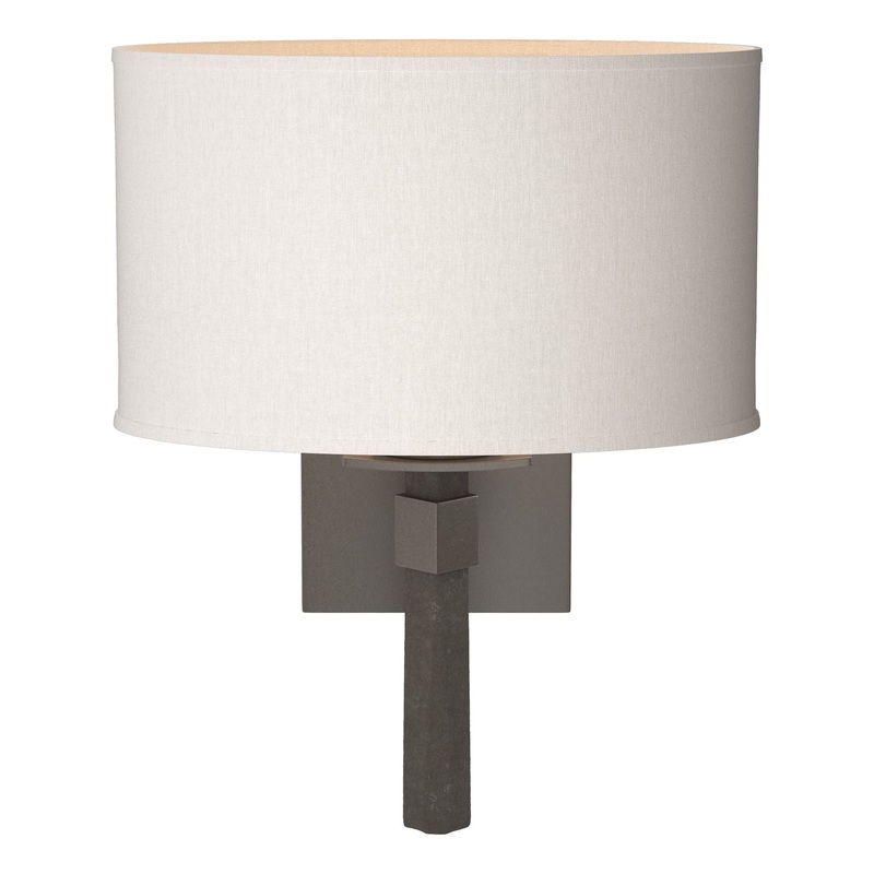 Beacon Hall Oval Drum Shade Sconce Dark Smoke Flax Shade (SE)