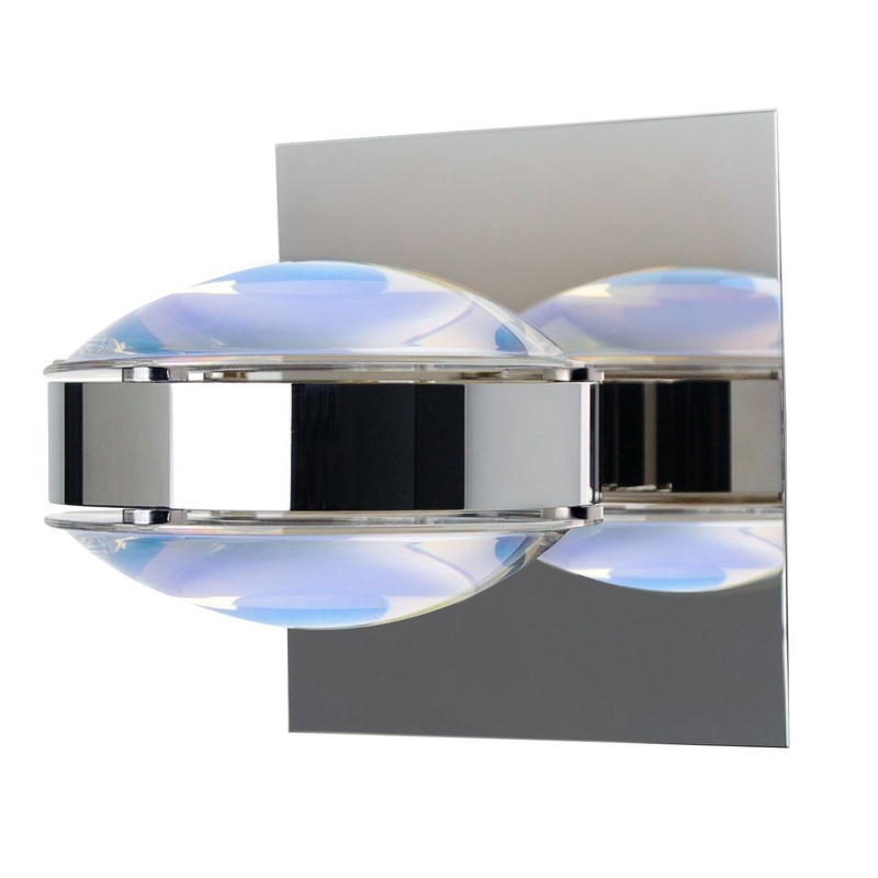 Besa OPTOS1W-WDWD-CR Optos One Light Wall Sconce Chrome