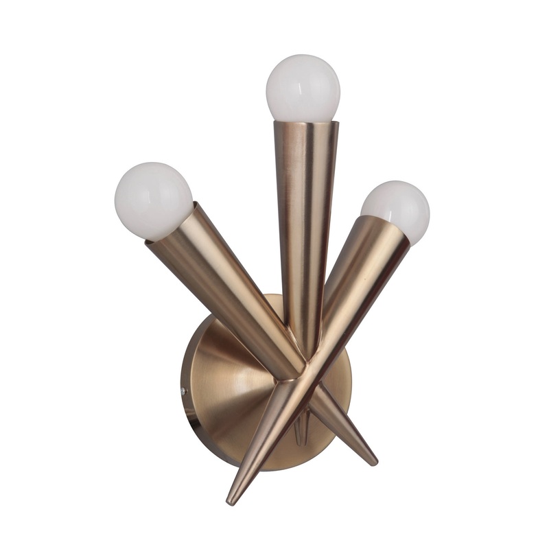 Craftmade 42263-SB Nova Three Light Wall Sconce Satin Brass (Discontinued)