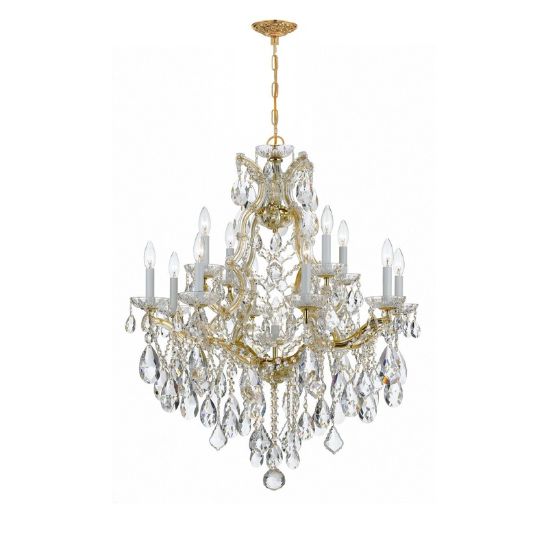Crystorama 4413-GD-CL-SAQ Maria Theresa 13 Light Chandelier Gold