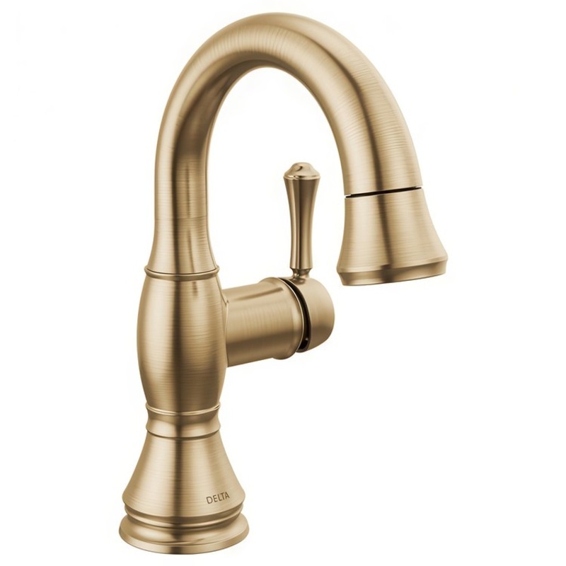 Lavatory Faucet Cassidy 1 Lever ADA WaterSense Brilliance Champagne Bronze Pull Down 1.2 Gallons per Minute