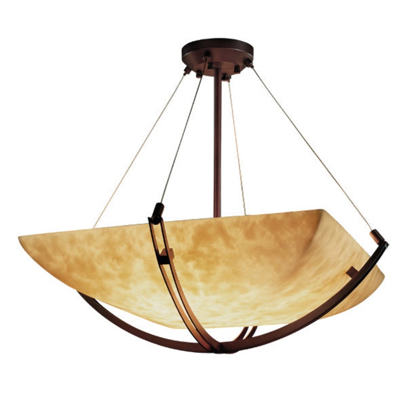 LED Pendant from the Clouds Collection in Dark Bronze Finish by Justice Designs