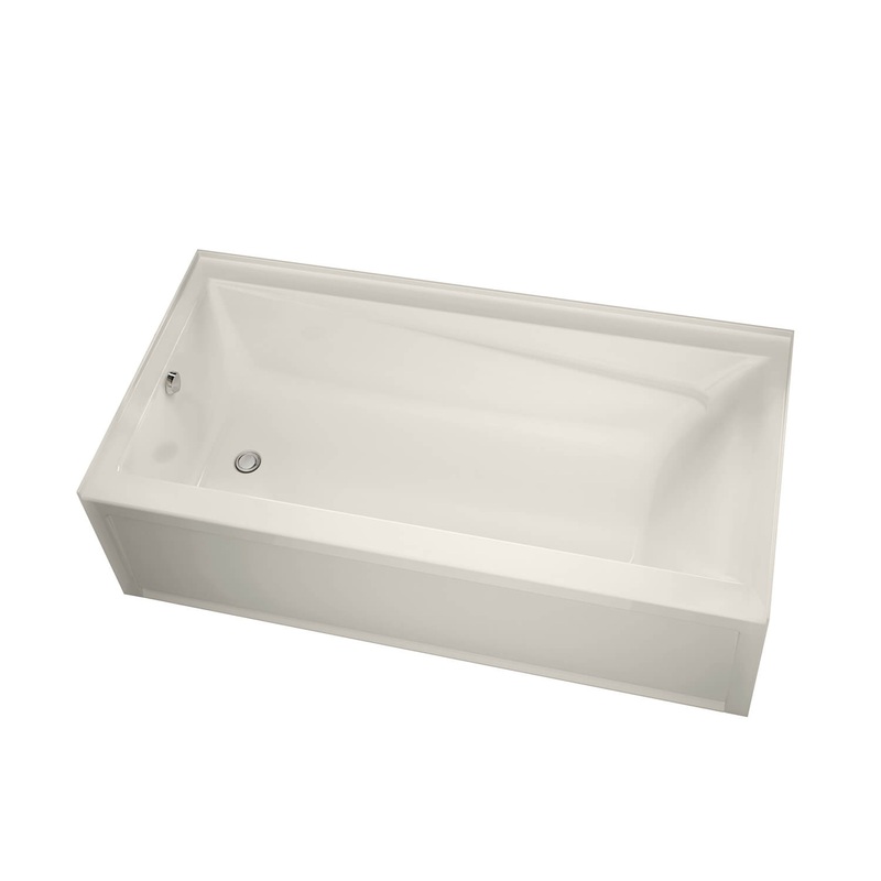 MAAX 105454-000-007-001 New Town 6030 IFS Acrylic Alcove Left-Hand Drain Bathtub in Biscuit