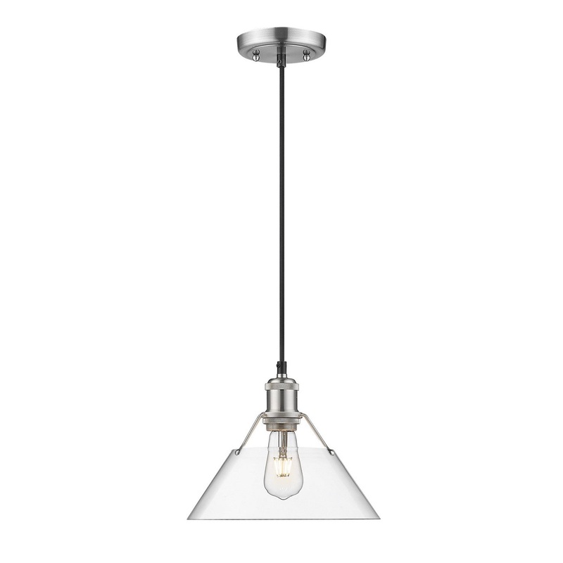 One Light Pendant from the Orwell Collection in Pewter Finish by Golden