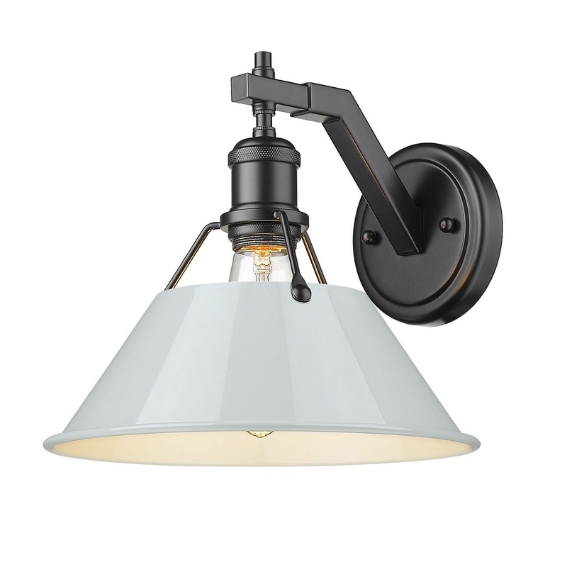One Light Wall Sconce from the Orwell Collection in Matte Black Finish by Golden