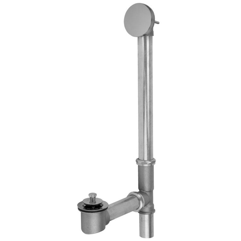 Tub Drain Bottom Outlet Lift & Turn with Faceplate Round Waste Satin Nickel Brass 10 Inch