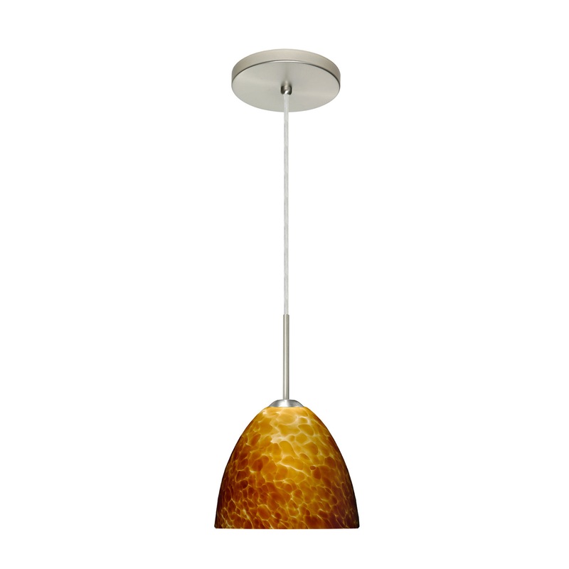 Besa 1BT-757218-LED-SN Sasha One Light Pendant Satin Nickel