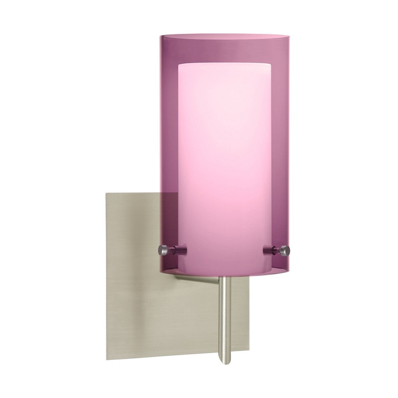 Besa 1SW-A44007-SN-SQ Pahu One Light Wall Sconce Satin Nickel