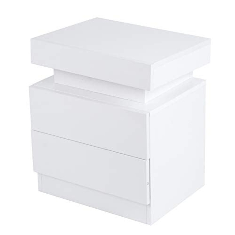 Comodino, Comodino Luminoso A LED Cabinet di Accumulo di Grandi Dimensioni con 2 Cassetti