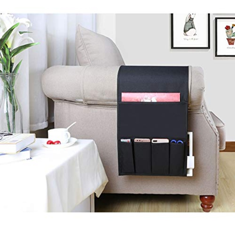 DRWhem Divano Organizzatore Impermeabile Antiscivolo Pieghevole Portatile Tasca Porta Telecomandi con 5 Tasche e 1 Soppalco per Telefoni, Libri, Accendere, riviste