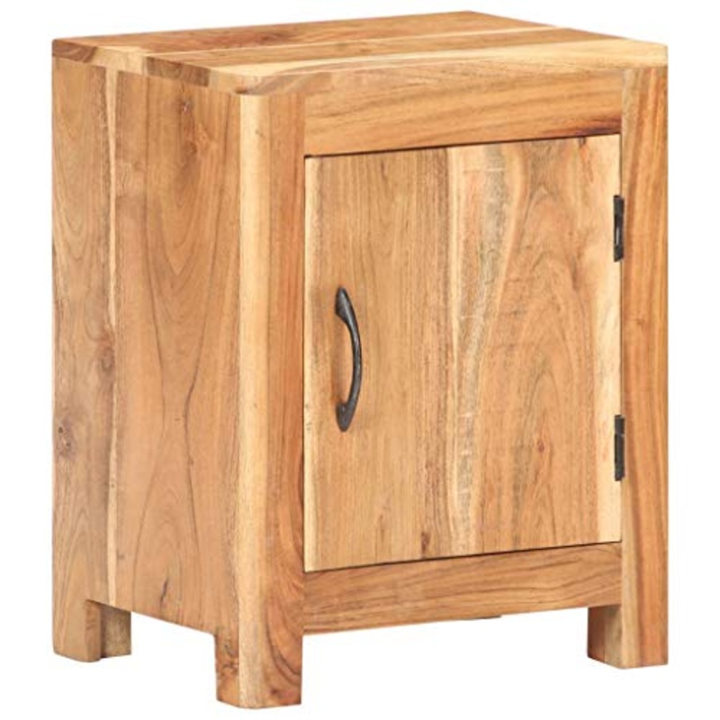 FAMIROSA Comodino 40x30x50 cm in Legno Massello di Acacia-0474
