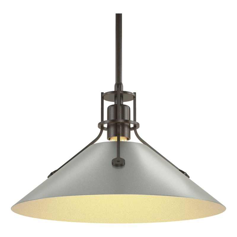 Henry Medium Steel Shade Pendant Oil Rubbed Bronze Vintage Platinum