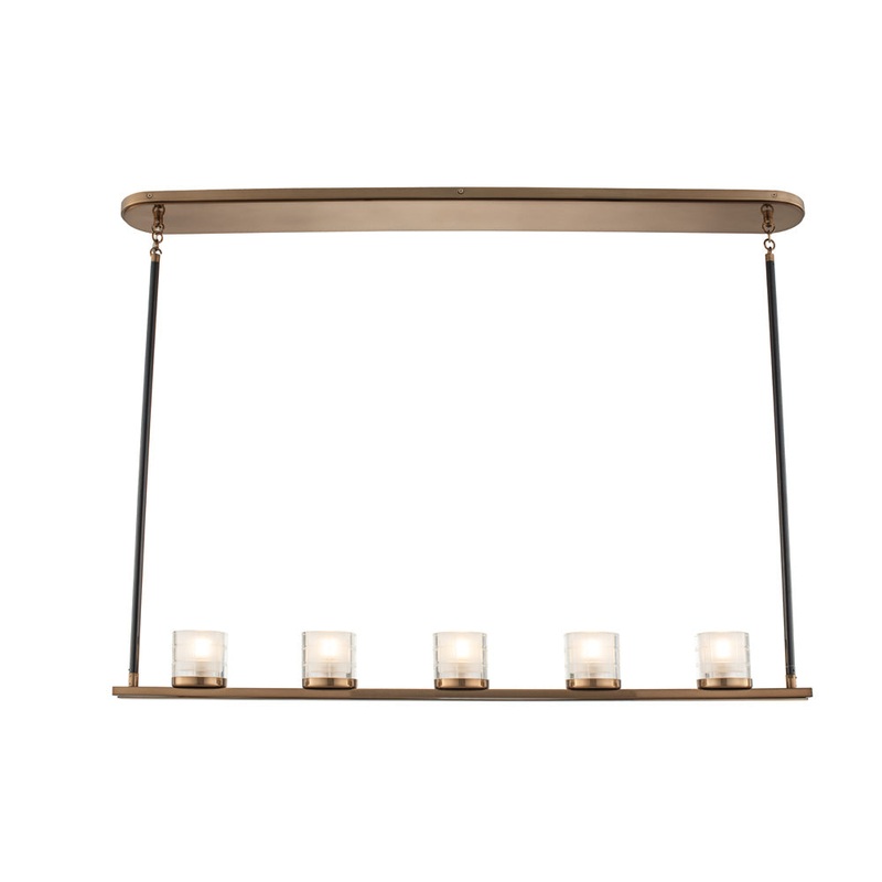 LED Island Pendant from the Library Collection in Library Brass Finish by Kalco