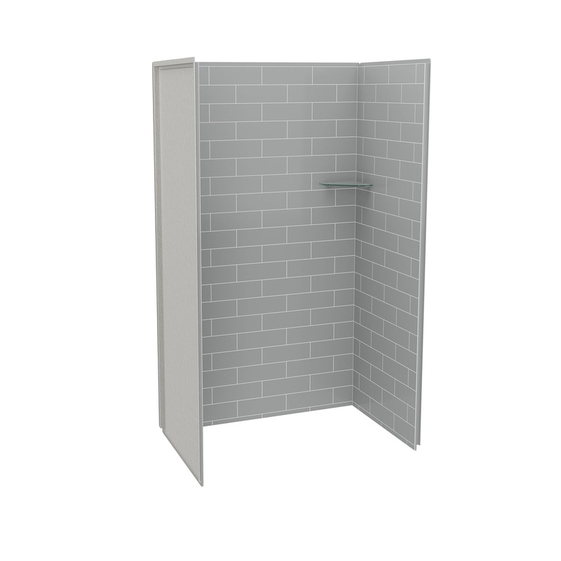 MAAX 107455-301-501 Utile 4832 Composite Direct-to-Stud Three-Piece Alcove Shower Wall Kit in Metro Ash Grey