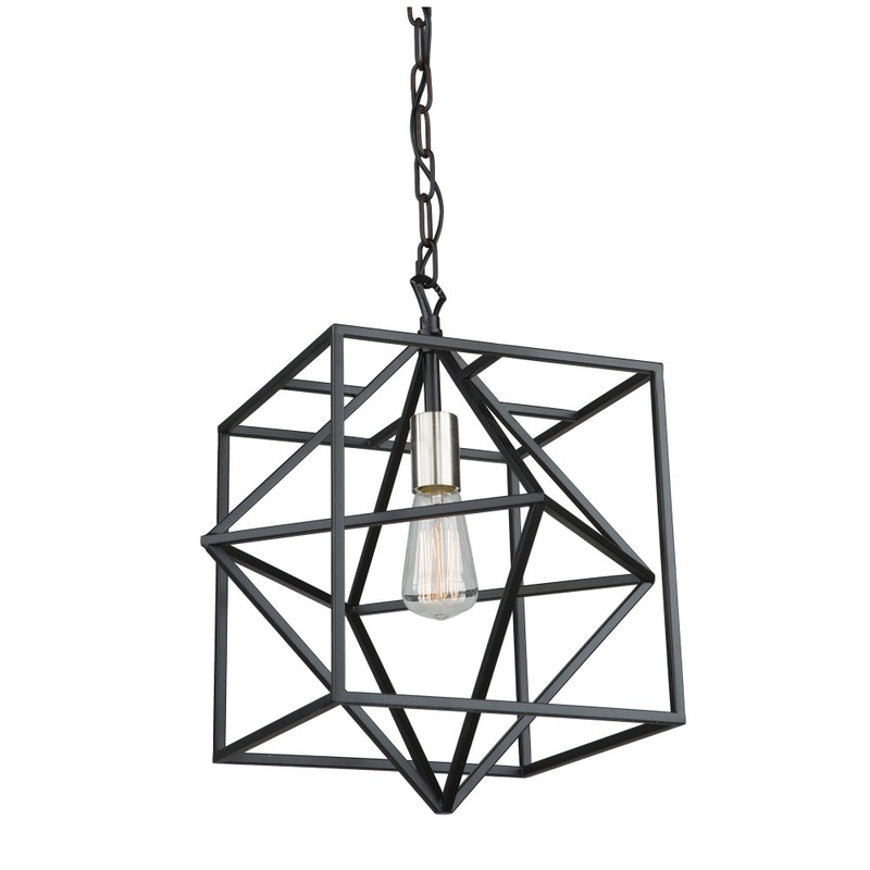 Roxton Pendant – Matte Black & Polished Nickel