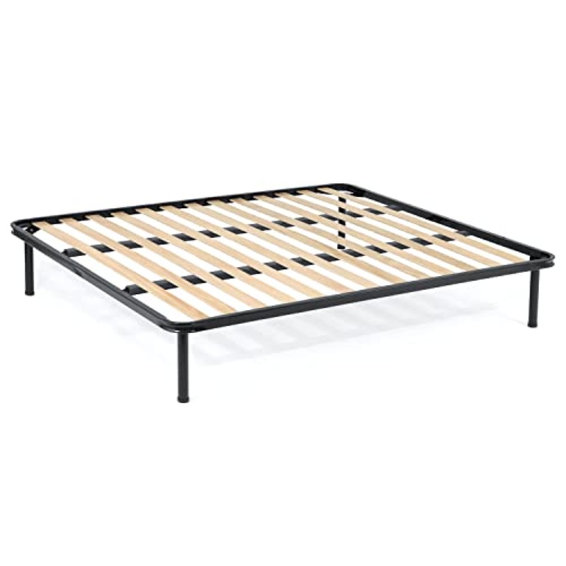 SomnusSana – rete letto matrimoniale 160cmx190cm altezza 35cm – 13 doghe in legno multistrato – telaio in acciaio con piedi – prodotto ORTOPEDICO – 100% Made in Italy.