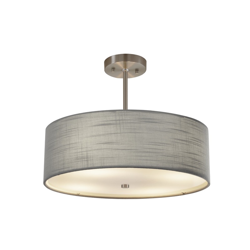 Three Light Pendant from the Classic Collection in Brushed Nickel Finish by Justice Designs