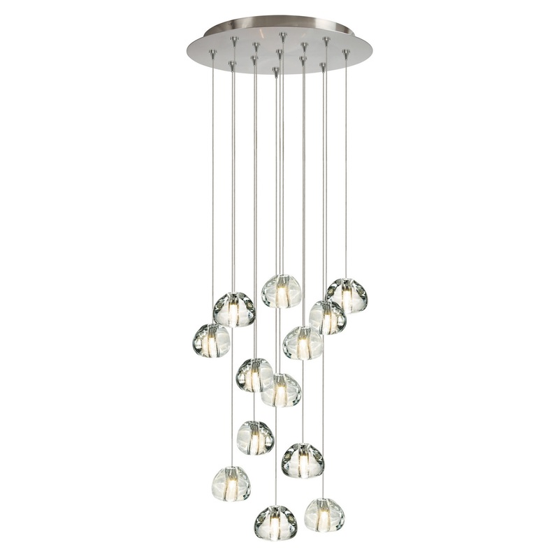 13 Light Chandelier from the Blob Collection in Satin Nickel Finish by Stone Lighting
