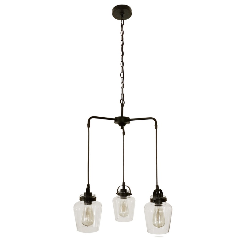 Craftmade 53523-FB Trystan Three Light Chandelier Flat Black (Discontinued)