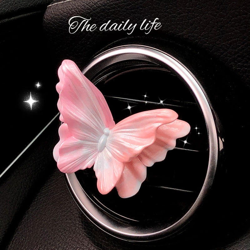 Dreamy Pink Butterfly Set of 3 Butterfly Car Air Vent Clips – Decorative Scent Diffuser Ornaments