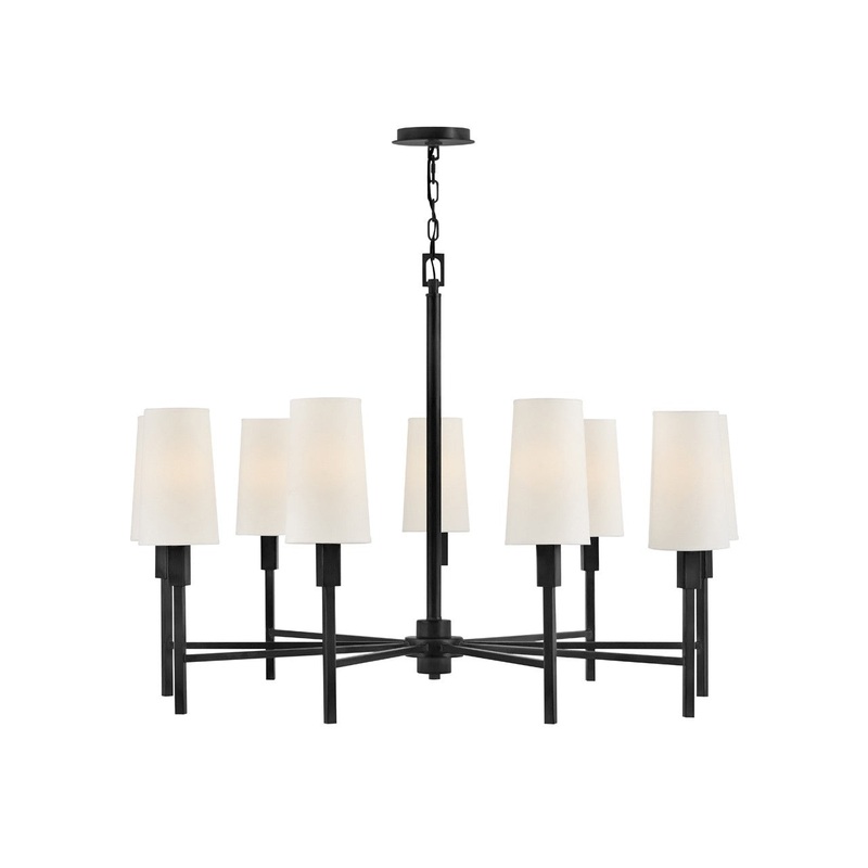 LED Chandelier from the Fenwick Collection in Black Finish by Hinkley