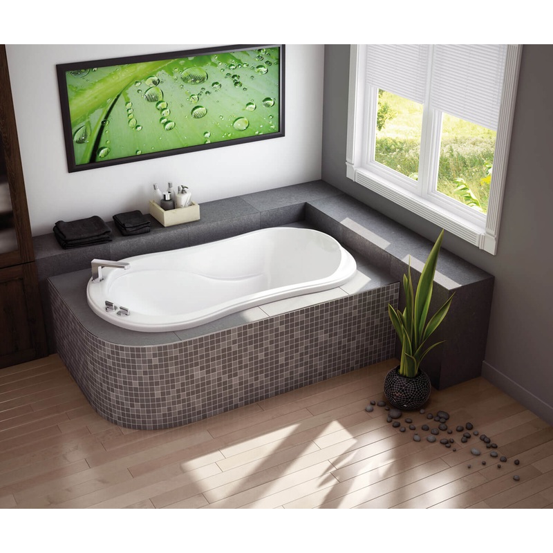 MAAX 105642-108-001 Murmur 6034 Acrylic Drop-in End Drain Aerosens Bathtub in White