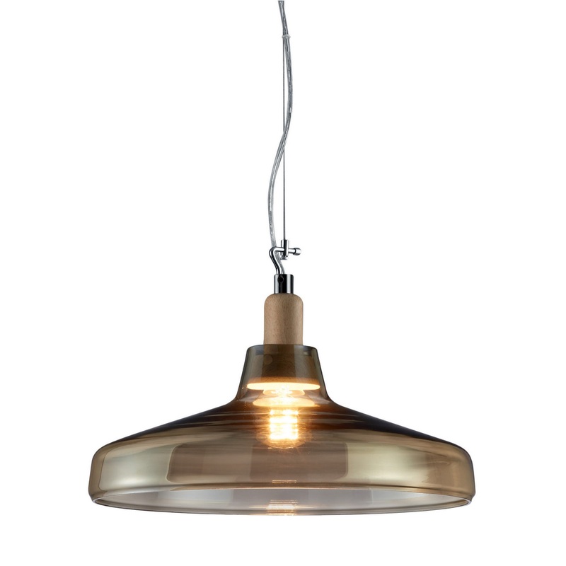 One Light Pendant from the Dover Collection in Transparent Finish by Arnsberg