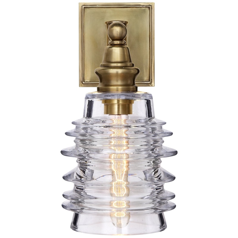 One Light Wall Sconce from the Covington Collection in Antique-Burnished Brass Finish by Visual Comfort Signature