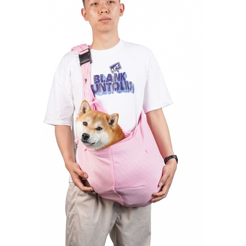 Pink Breathable Pet Sling Carrier for Small Dogs & Cats – Adjustable Hands-Free Travel Pouch with Safety Leash & Pocket