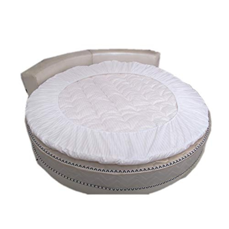 Zidao Materassi Ispessimento Rotonde, Toppers Anti Slip Quilted Protezione Materasso per Il Secondo Round Letto Komfrt Cerchio Futon,A