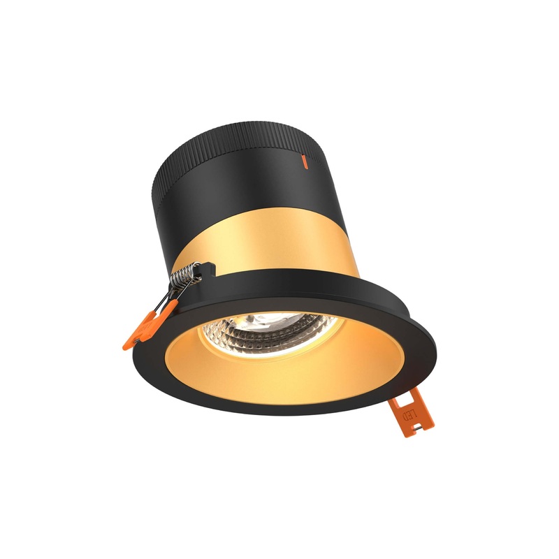 4″ Modular Downlight Gold with Black Trim 35 Degrees Sloped Ceiling