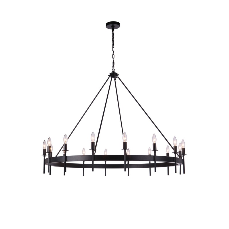 Craftmade 54316-FB Larrson 16 Light Chandelier Flat Black