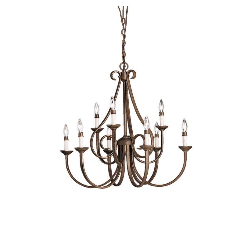 Kichler 2031TZ Nine Light Chandelier, Tannery Bronze