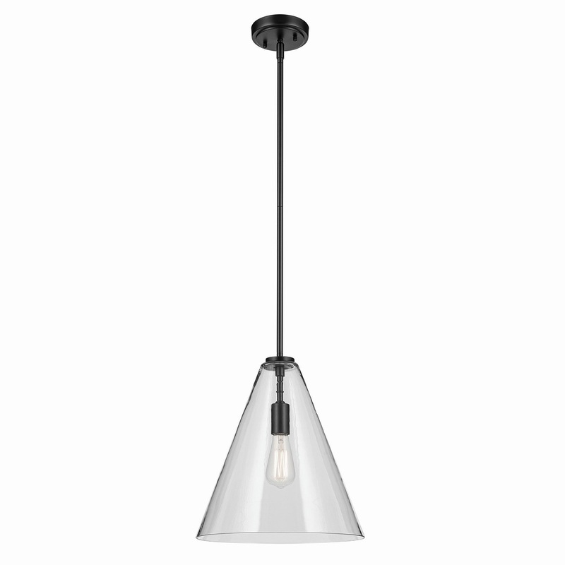 Kichler 42200BK One Light Pendant, Black