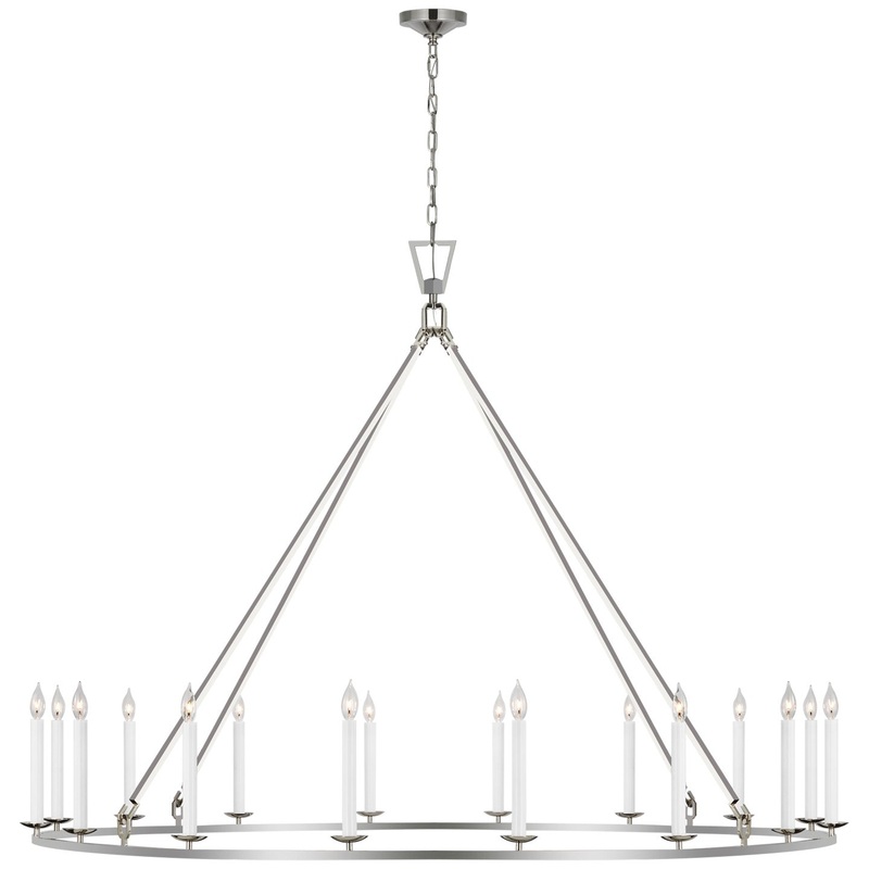 LED Chandelier from the Darlana Ring Collection in Polished Nickel Finish by Visual Comfort Signature