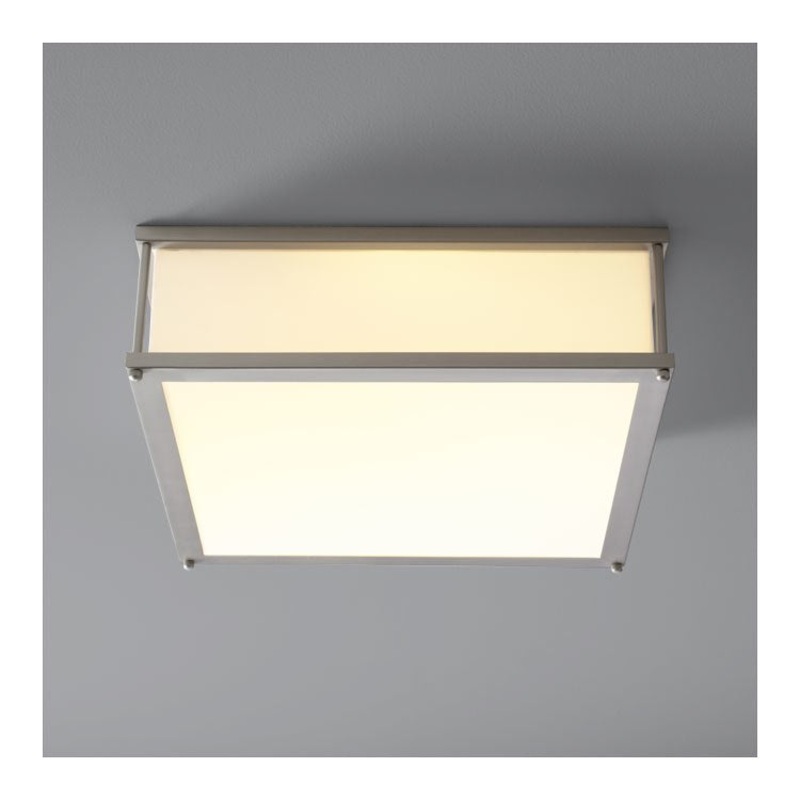 Modulo Two-Light LED Flush Mount Ceiling Fixture – Satin Nickel